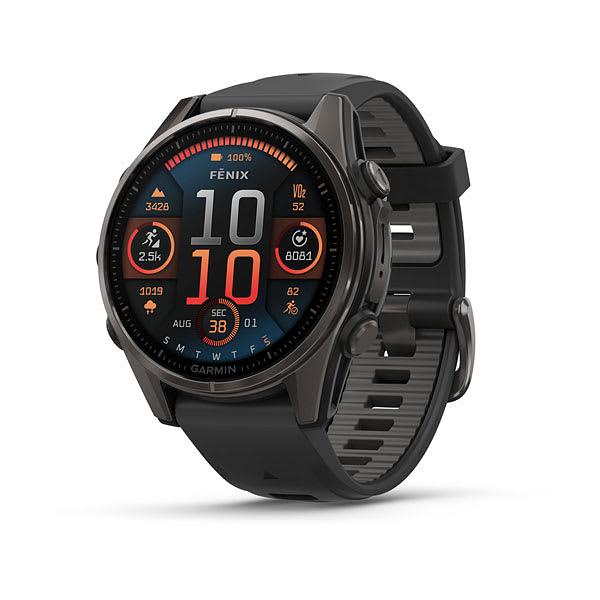 Garmin Fenix 8 43Mm,Saph,Crbn Gryti/Blk, Blk/Pebble Gray Bnd,Sea (Amoled Sapphire)