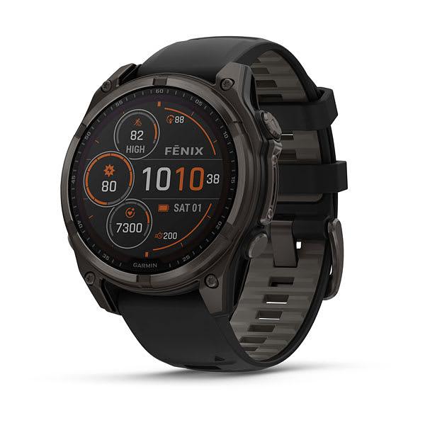 Garmin Fenix 8 47Mm,Saph Solar,Crbngry Ti/Bk,Blkpblgrybd (Sapphire Solar)
