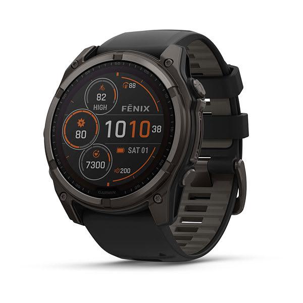 Garmin Fenix 8 51Mm, Saph Solar,Crbngry Ti/Blk,Blkpblgrybnd, Sea (Sapphire Solar)