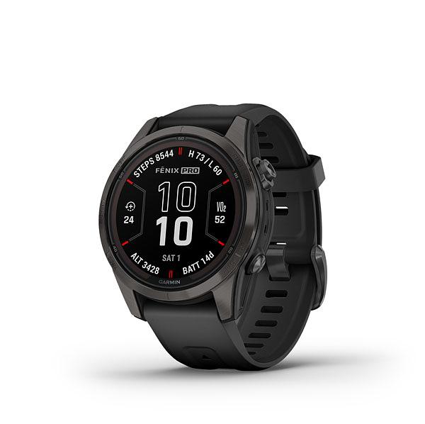 Garmin Fenix 7 Pro Sapphire Solar-Carbon Gray Dlc Ti W/Black Band