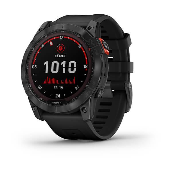 Garmin Fenix 7X Solar,Saph,Carbon Gray Ti W/Metal Band (Comes With One Extra Black Silicon Band Foc)