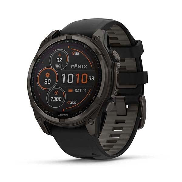 Garmin Fenix 8 47Mm, Glass/Ss, Slate Gray Steel/Black, Blk Bnd, Sea (Amoled)